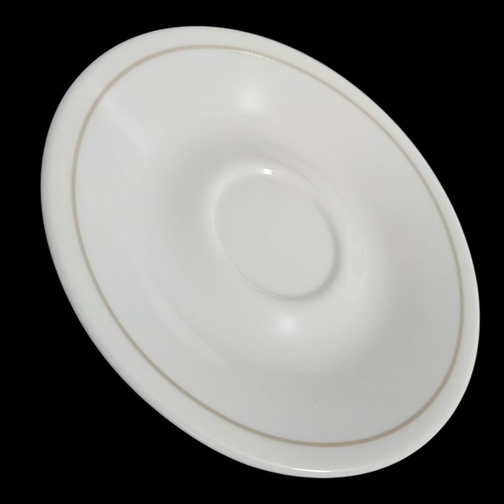 Corelle Gray Stripe Coupe Saucers Set of 4 Bread Butter Dessert Plates 6"